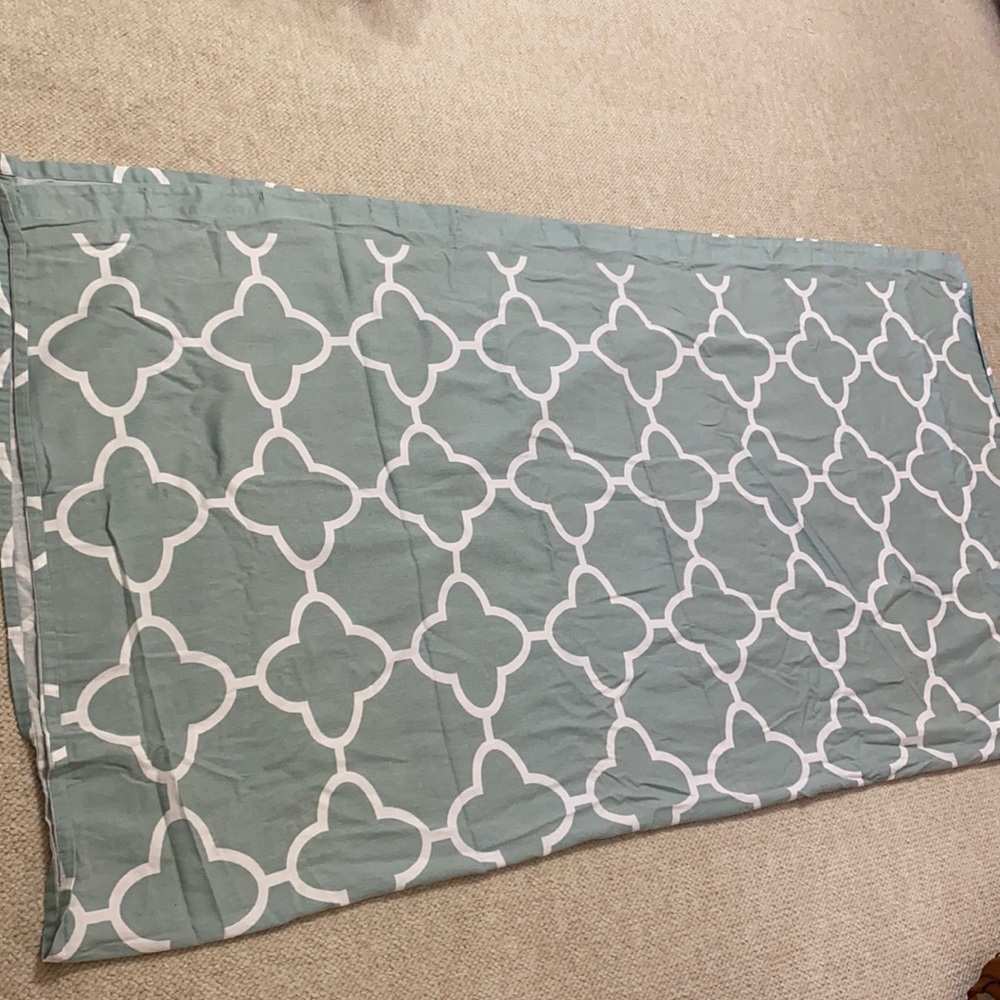 Light blue and white pattern shower curtain